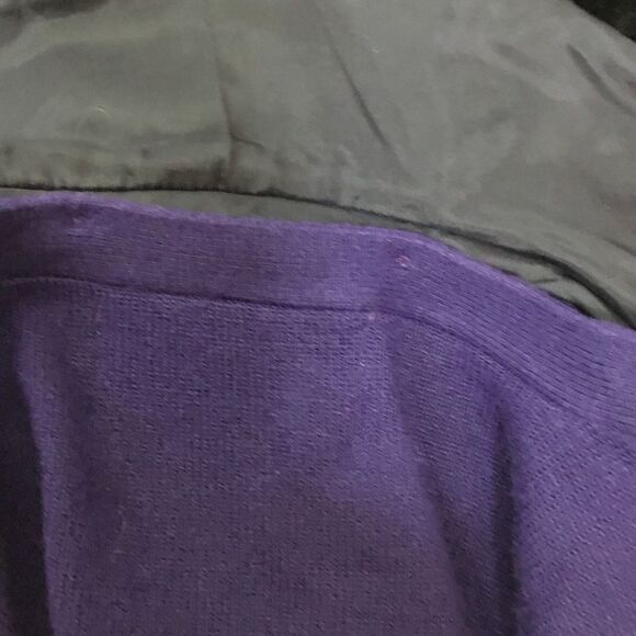 Vintage 1990s purple cardigan faux fur detachable collar button down size M - Picture 6 of 6